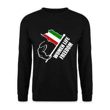 Women life freedom iran - Unisex Sweatshirt - black - Front - Alina (178cm) & Michal (187cm)