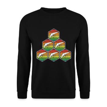 Hanggleiter Drachenflieger Deltasegler - Unisex Pullover - Schwarz - Vorne - Alina (178cm) & Michal (187cm)