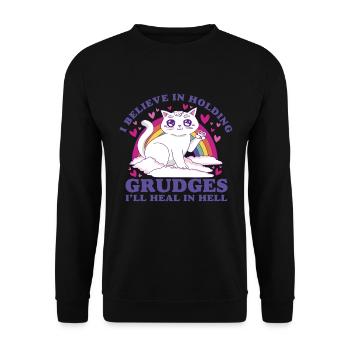 I believe in guilt that I feel in hell - Unisex Sweatshirt - black - Front - Alina (178cm) & Michal (187cm)
