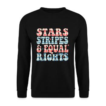 Rayures étoilées et égalité - Sweat-shirt Unisexe - noir - Devant - Alina (178cm) & Michal (187cm)