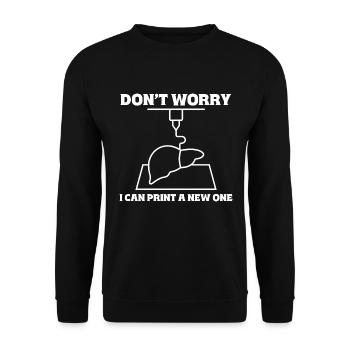 Ich Drucke Es Einfach Neu - 3D Drucker 3D Druck - Unisex Pullover - Schwarz - Vorne - Alina (178cm) & Michal (187cm)