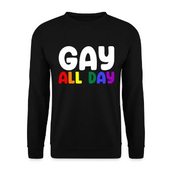 Gay toute la journée - Sweat-shirt Unisexe - noir - Devant - Alina (178cm) & Michal (187cm)