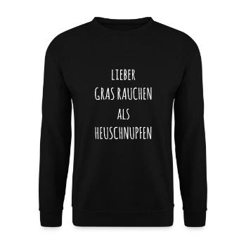 cannabis - Unisex Sweatshirt - black - Front - Alina (178cm) & Michal (187cm)