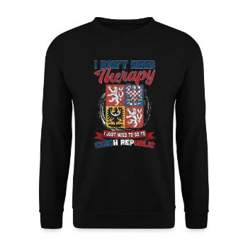 No therapy - only the Czech Republic - Unisex Sweatshirt - black - Front - Alina (178cm) & Michal (187cm)