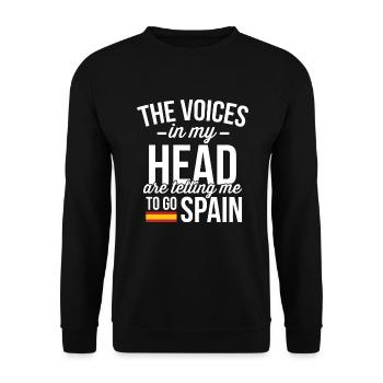 Spanien - Unisex Pullover - Schwarz - Vorne - Alina (178cm) & Michal (187cm)