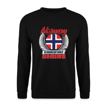 Norway - Unisex Sweatshirt - black - Front - Alina (178cm) & Michal (187cm)