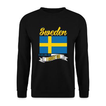 La Suède appelle et je dois partir - Sweat-shirt Unisexe - noir - Devant - Alina (178cm) & Michal (187cm)