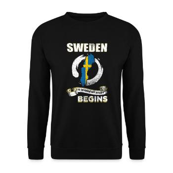 Schweden - Unisex Pullover - Schwarz - Vorne - Alina (178cm) & Michal (187cm)