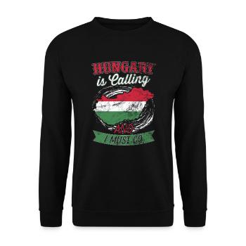 Hungary - Unisex Sweatshirt - black - Front - Alina (178cm) & Michal (187cm)