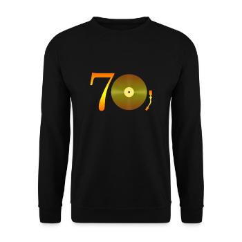 Music 70s Retro Vinyl Scarf Plate Disco Gift - Unisex Sweatshirt - black - Front - Alina (178cm) & Michal (187cm)