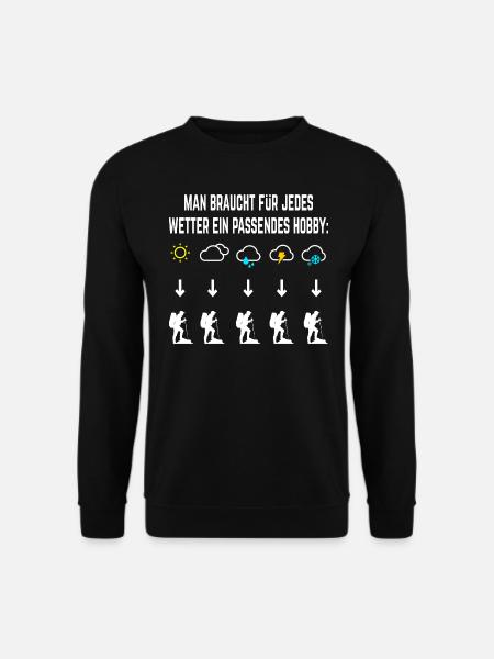 Wandern Trekking Spruch für die Hüttenwanderung - Unisex Pullover - Schwarz