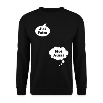 J'ai Faim Moi Aussi Cadeau Humour De Grossesse - Sweat-shirt Unisexe - noir - Devant - Alina (178cm) & Michal (187cm)