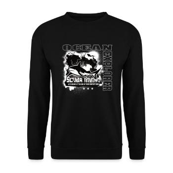 Ocean Explorer Scuba Diving Shark Reef - Unisex Sweatshirt - black - Front - Alina (178cm) & Michal (187cm)