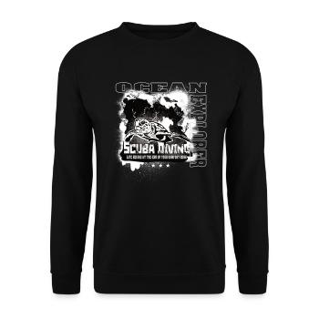 Ocean Explorer Scuba Diving Turtle Reef - Unisex Sweatshirt - black - Front - Alina (178cm) & Michal (187cm)