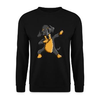 Dabbing Dackel Hund Hundbesitzer Hunde Dab - Unisex Pullover - Schwarz - Vorne - Alina (178cm) & Michal (187cm)