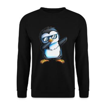 Cool Dab Penguin Lunettes de soleil Dabbing Penguin - Sweat-shirt Unisexe - noir - Devant - Alina (178cm) & Michal (187cm)