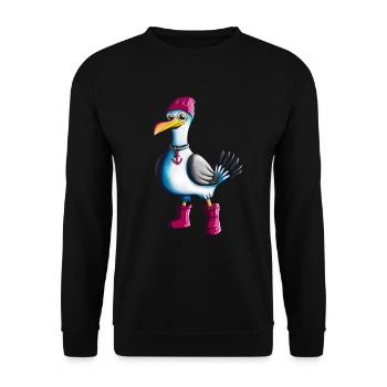Bas allemand Seagull Moin disant amoureux de la mer du Nord - Sweat-shirt Unisexe - noir - Devant - Alina (178cm) & Michal (187cm)