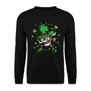 Football Fans St. Patrick's Day Dab Holiday Outfit - Unisex Sweatshirt - black - Front - Alina (178cm) & Michal (187cm)