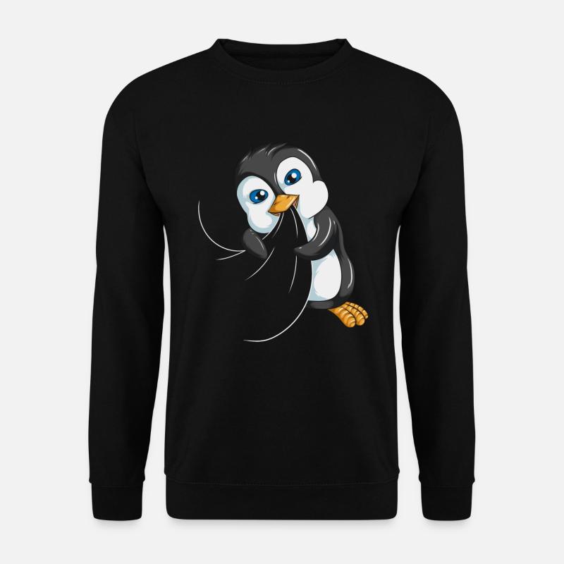 Kleiner süßer Kaiserpinguin Tauchgang Ozean - Unisex Pullover - Schwarz