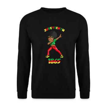 International Women's Day Juneteenth Black Girl makes Dab dance - Unisex Sweatshirt - black - Front - Alina (178cm) & Michal (187cm)