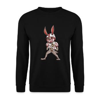 Kinder Football Hasen Kostüm Amerika Sport Fan - Unisex Pullover - Schwarz - Vorne - Alina (178cm) & Michal (187cm)