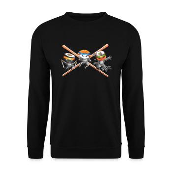 Japanese Karate Sushi Taekwondo Martial Arts - Unisex Sweatshirt - black - Front - Alina (178cm) & Michal (187cm)