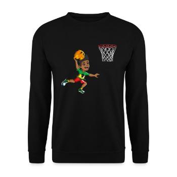 Juneteenth Basketball Player Player Sports - Unisex Sweatshirt - black - Front - Alina (178cm) & Michal (187cm)