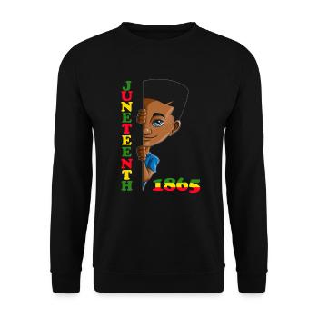 Boy no longer hides Juneteenth 1865 - Unisex Sweatshirt - black - Front - Alina (178cm) & Michal (187cm)