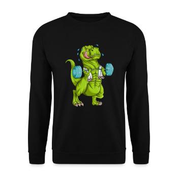 Entraînement sportif Haltérophile Entraînement Exercice T-Rex - Sweat-shirt Unisexe - noir - Devant - Alina (178cm) & Michal (187cm)