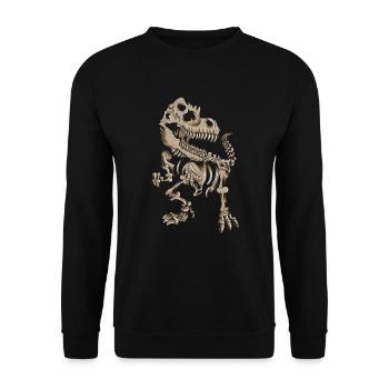 Knochen T Rex Skelett zum Gruseln Halloween Kids - Unisex Pullover - Schwarz - Vorne - Alina (178cm) & Michal (187cm)