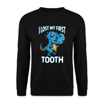 Lost my First Tooth Kids Tooth Gap Dinodesign - Sweat-shirt Unisexe - noir - Devant - Alina (178cm) & Michal (187cm)
