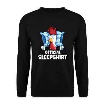 Chicken Chicks Chickens Pajamas Late riser Chicken - Unisex Sweatshirt - black - Front - Alina (178cm) & Michal (187cm)