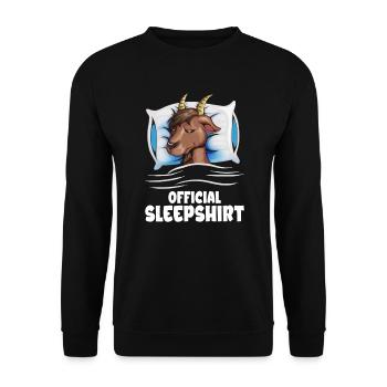 Ziegen Schlafshirt Bauernhof Tier Kuscheln Kinder - Unisex Pullover - Schwarz - Vorne - Alina (178cm) & Michal (187cm)