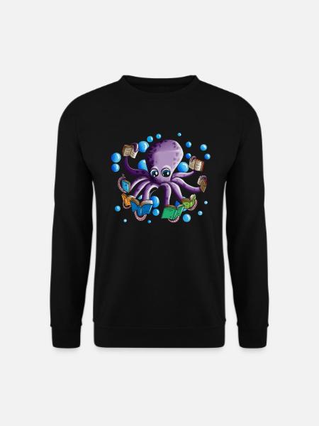 Livres Livres Octopus Octopus Lire Livres Fans - Sweat-shirt Unisexe - noir