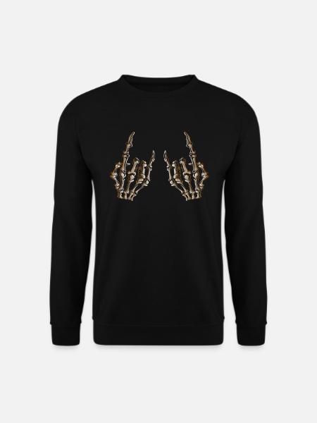 Metal Fan Music Lover Halloween Skeleton Costume - Unisex Sweatshirt - black