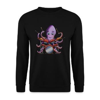 Drums Music Songs Octopus Band Drummer - Unisex Sweatshirt - black - Front - Alina (178cm) & Michal (187cm)