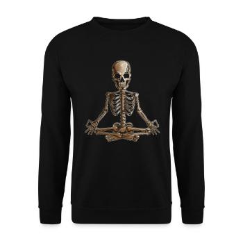 Skeleton Meditation Yoga Vacances Halloween Design - Sweat-shirt Unisexe - noir - Devant - Alina (178cm) & Michal (187cm)