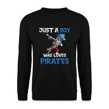 Juste un garçon qui aime Pirates Boy Birthday - Sweat-shirt Unisexe - noir - Devant - Alina (178cm) & Michal (187cm)
