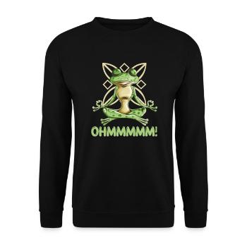 Frog Frogs Yoga Sport Yoga Outfit Yoga Exercise - Unisex Sweatshirt - black - Front - Alina (178cm) & Michal (187cm)