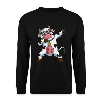 Dabbing Cow Farmer Dab Cowshed Farm - Unisex Sweatshirt - black - Front - Alina (178cm) & Michal (187cm)