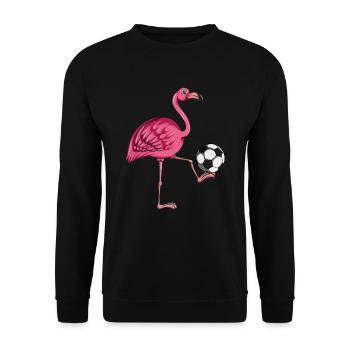 Entraîneur de football Joueur de football Flamingo Football - Sweat-shirt Unisexe - noir - Devant - Alina (178cm) & Michal (187cm)