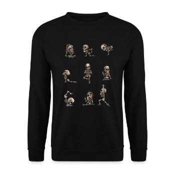 Yoga Halloween Fan Sport Kids Skeleton Outfit - Sweat-shirt Unisexe - noir - Devant - Alina (178cm) & Michal (187cm)