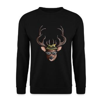 Hunter Motif Deer Red Deer Antlers Treibjagt Fan - Sweat-shirt Unisexe - noir - Devant - Alina (178cm) & Michal (187cm)