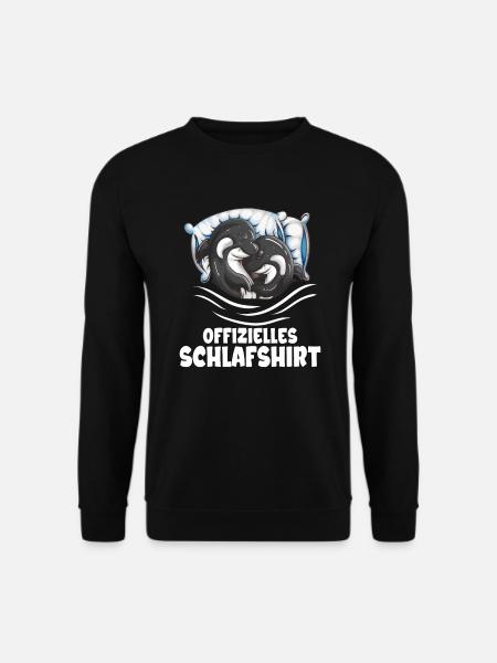 Schlafshirt Orca Paar Kinder Erwachsene Schafen - Unisex Pullover - Schwarz