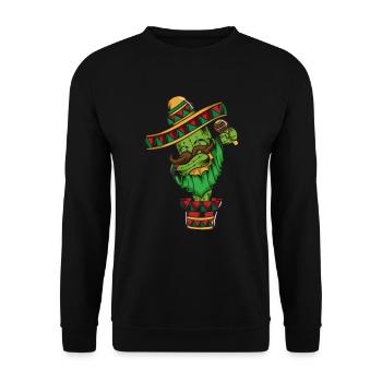 Maracas Mexique Désert Cactus Poncho Cinco de Mayo - Sweat-shirt Unisexe - noir - Devant - Alina (178cm) & Michal (187cm)