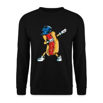 Fun Hot Dog Dabbing Fast Food Cuisine - Sweat-shirt Unisexe - noir - Devant - Alina (178cm) & Michal (187cm)