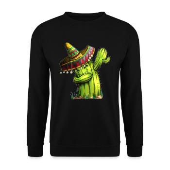 Vacances Mexique Cinco de Mayo Cactus Costume Dab - Sweat-shirt Unisexe - noir - Devant - Alina (178cm) & Michal (187cm)