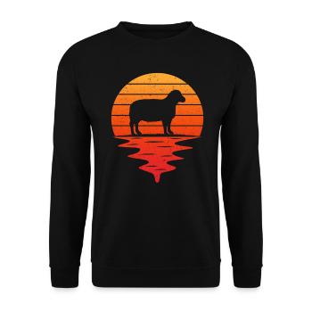 Retro t-shirt moutons mouton - Sweat-shirt Unisexe - noir - Devant - Alina (178cm) & Michal (187cm)