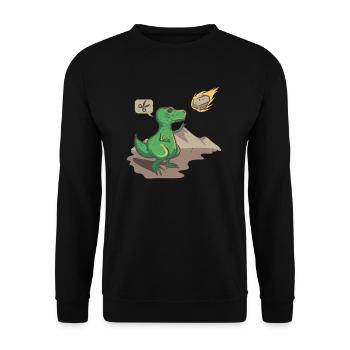 Dinosaur Asteroid World Stone Scissors Paper - Unisex Sweatshirt - black - Front - Alina (178cm) & Michal (187cm)