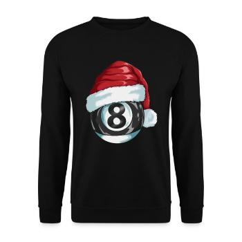 Billardspieler Weihnachtsmotiv Billardfan Geschenk - Unisex Pullover - Schwarz - Vorne - Alina (178cm) & Michal (187cm)